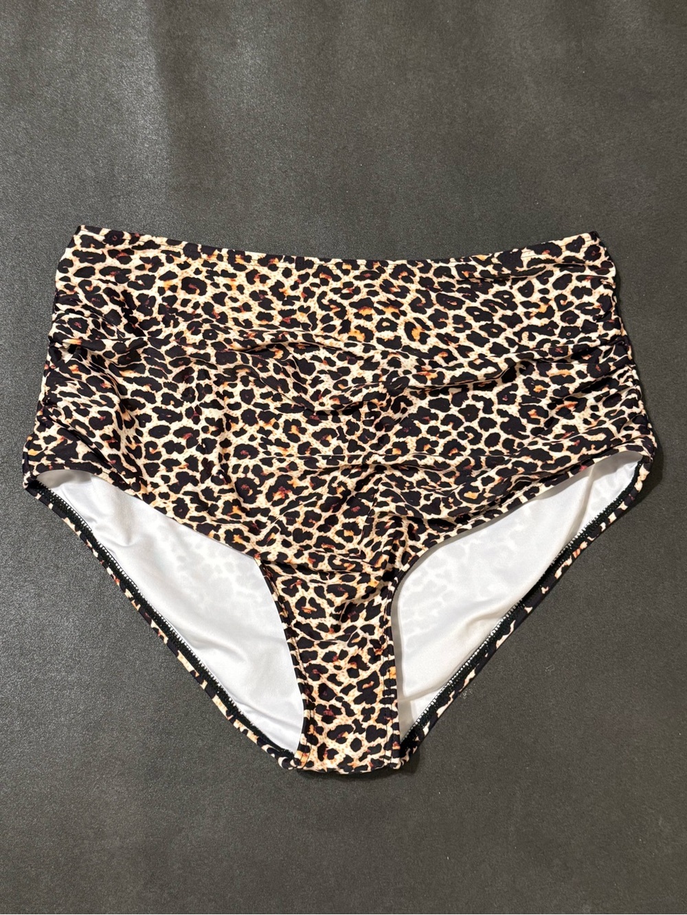 High-Waist Leopard Print Bikini Bottoms
